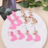 Wholesale Valentine's Day Pink Love Acrylic Earrings