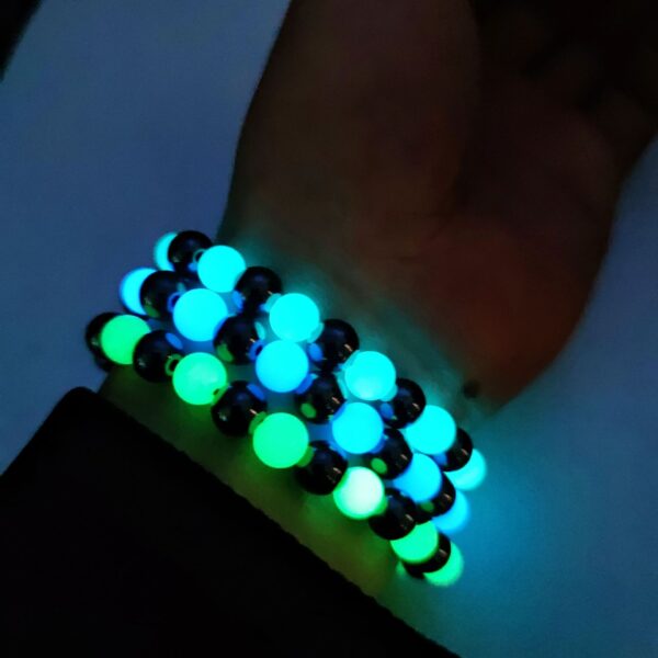 Wholesale Luminous obsidian couple's best friend fluorite bracelet