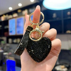 Fully diamond-studded heart (black) / 5*4.5