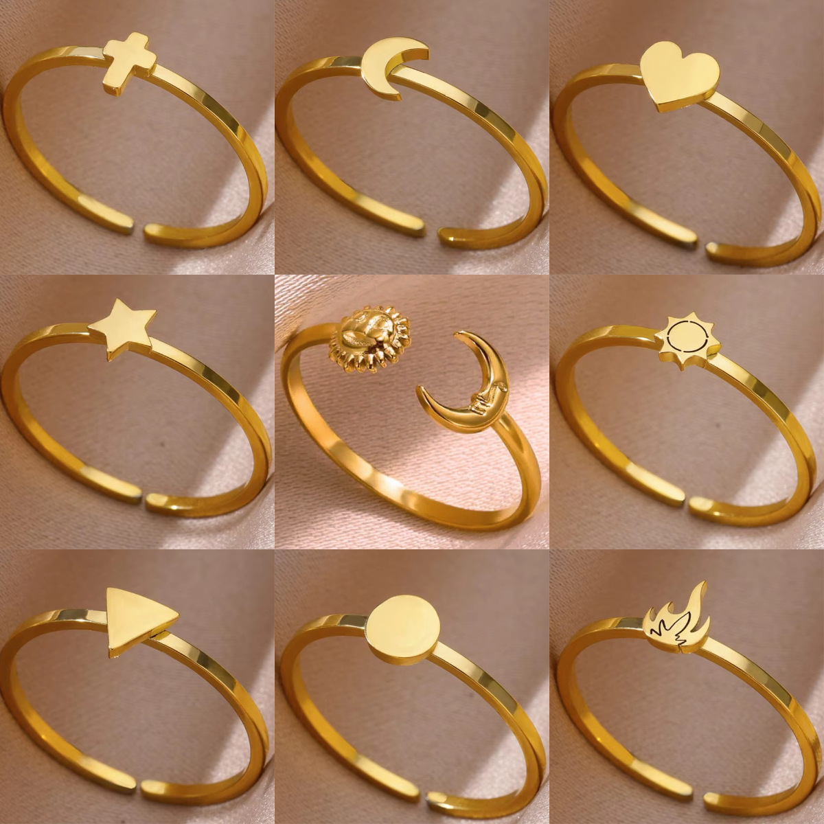Wholesale Stainless Steel Ring Cross Cole Ring Heart-Shaped