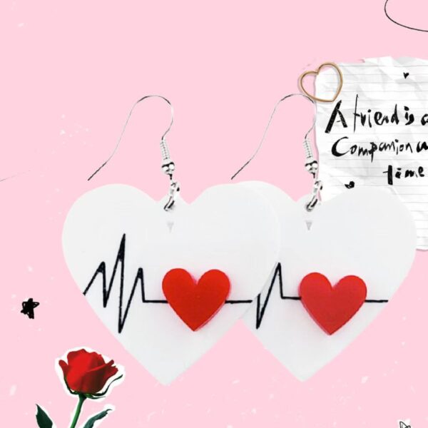 Wholesale ECG Inspired Design Acrylic Earrings European