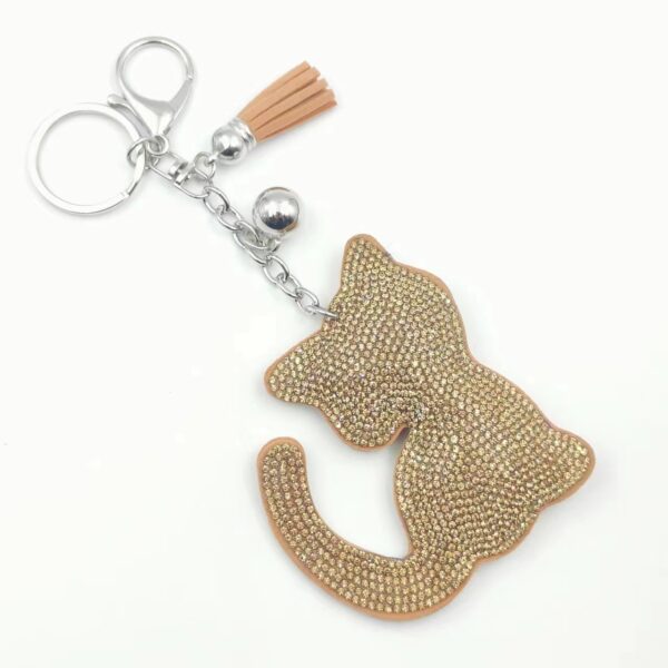 O1CN01fa44CQ2Jx6Rb9IhBF_2922119487-0-cib Wholesale Velvet Diamond Loving Cat Cute Keychain Tassel Small Gift