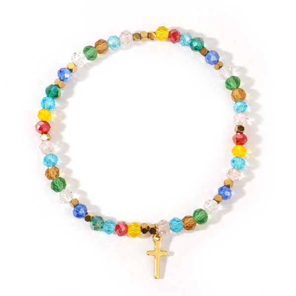 Wholesale Easter CrossQuartet Iron Gallbladder Chain Color Crystal Bracelet