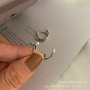 Small pearl open ring - (single) / Adjustable opening