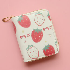Hollow Strawberry, Short Zip Wallet