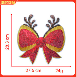 Heated hot melt glue*red yellow*bow*bow*height 28.3*27.5cm