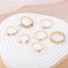 Wholesale Geometric Joint Ring Cut Out Moon Snake Ring Set Ring