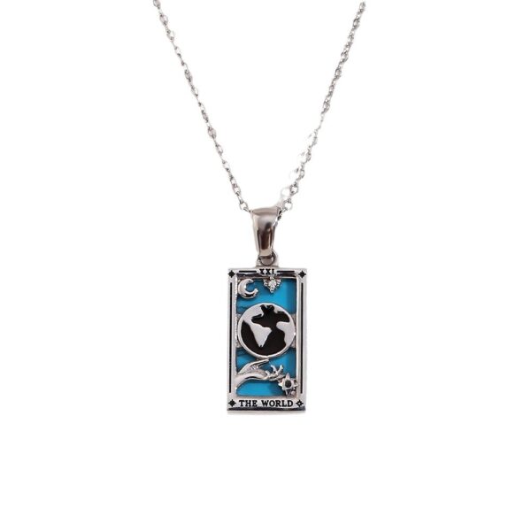 Wholesale Gold and silver Tarot card necklace