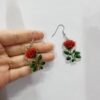 Wholesale Valentine's Day Red Rose Acrylic Earrings