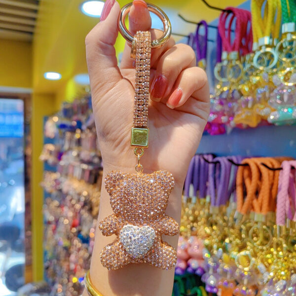 Wholesale Clay Diamond Bear Love Pendant Keychain