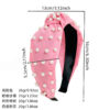O1CN01fguF7E22z4pA2uzfr_2215750047190-0-cib Wholesale Pink pearl checkerboard fabric printed wide edge knotted headband