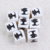 Wholesale 10pcs 14mm pentagram cat bow black and white square acrylic beads