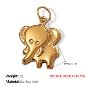 Pj266g double-sided hollow gold pendant