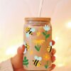 Wholesale Yellow Cartoon Busy Bee 16oz Cup UV DTF Wraps