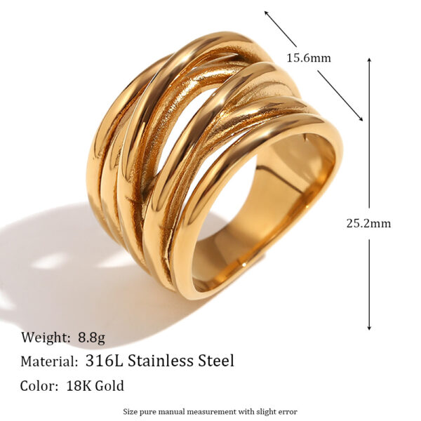 O1CN01fjfnfK2AUrRa4SJ1p_2213308878207-0-cib Wholesale Stainless steel 18K gold plated irregular braided and intertwined closed ring