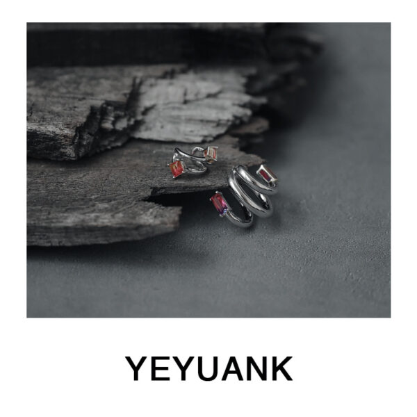 Wholesale Gradient Tourmaline Multi-Layer Earbone Clip Earrings