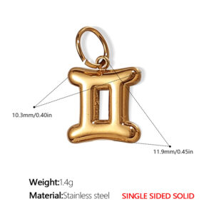 Pj431g5 gemini gold solid pendant