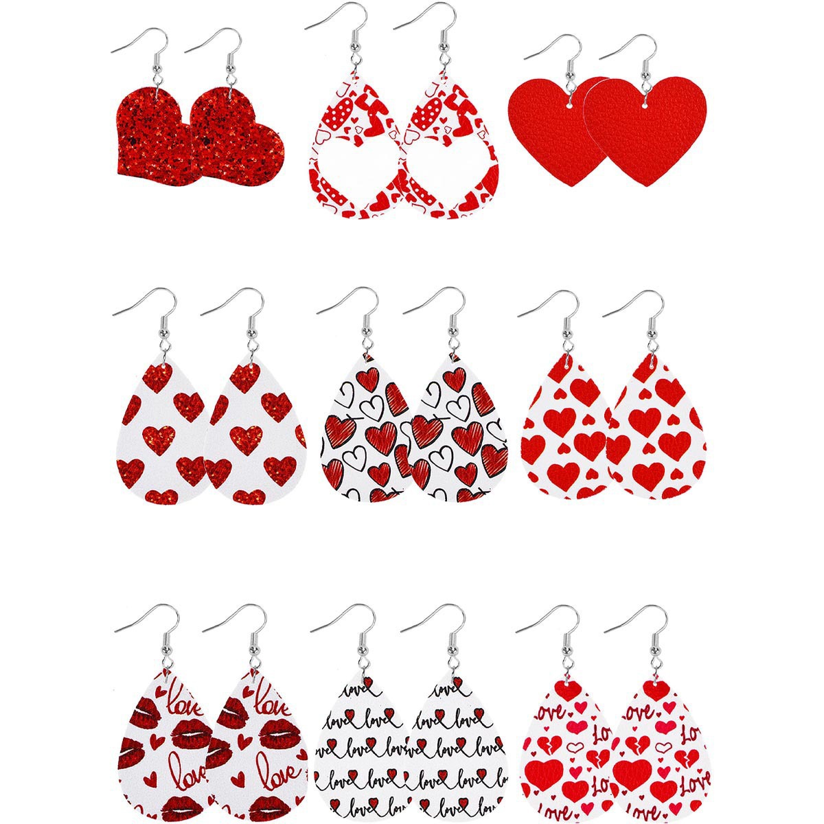 Wholesale Lover Water saving op shaped Love Red Lips Cute Pattern Acrylic Earrings