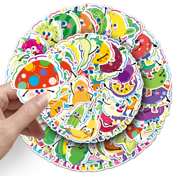Wholesale 50 pieces of fruit and vegetable stickers graffiti cute cartoon book stickers