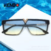Wholesale Large frame square metal temple sunshade sunglasses