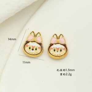 Brown bow-shaped fabric spacer beads