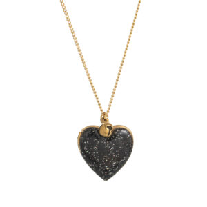Black starry sky love necklace
