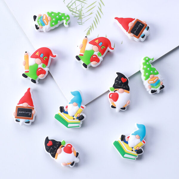 Wholesale 20pcs Cartoon Dwarf ABC Teacher Bead Pen Silicone Beads