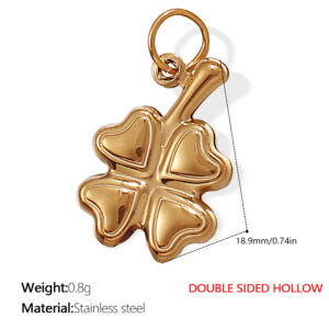 Pj269g double-sided hollow gold pendant