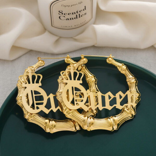 Wholesale earrings Queen crown hollow bamboo earrings earrings