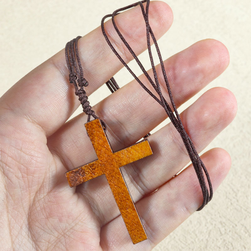 Wholesale Cross Necklace Coee-Colored Necklace