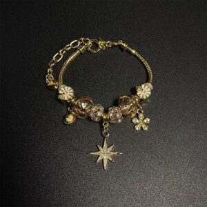 Wholesale Alloy Eight Pointed Star Gold Bracelet
