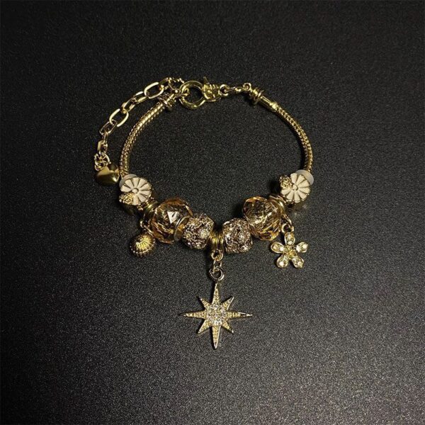 Wholesale Alloy Eight Pointed Star Gold Bracelet
