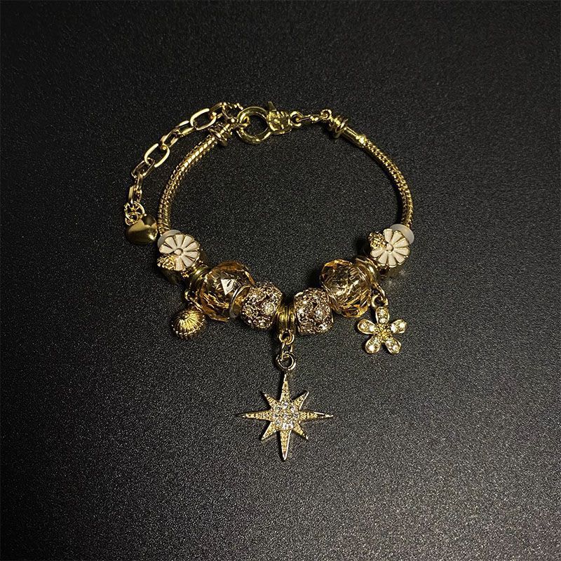 Wholesale Alloy Eight inted Star Gold Bracelet