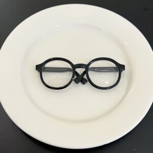 Large black solid color glasses