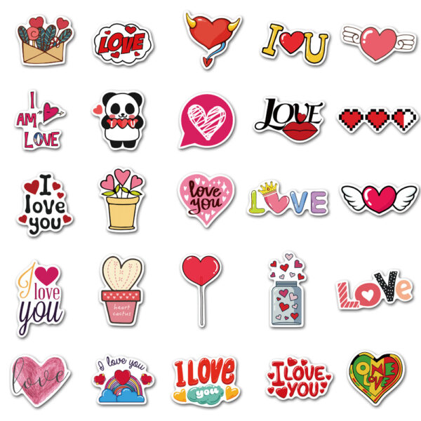 Wholesale 50 pcs Valentine's DayLove Cartoon Stickers