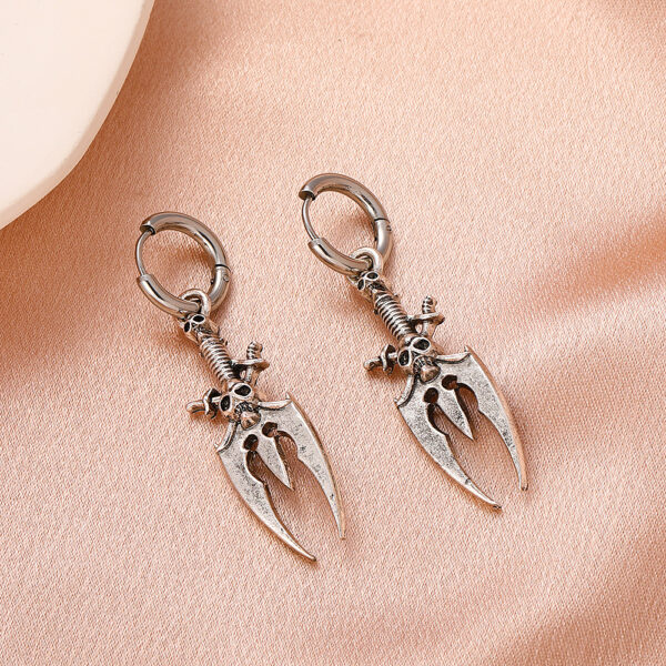 Wholesale Retro Skull Gothic Punk Halloween Earrings