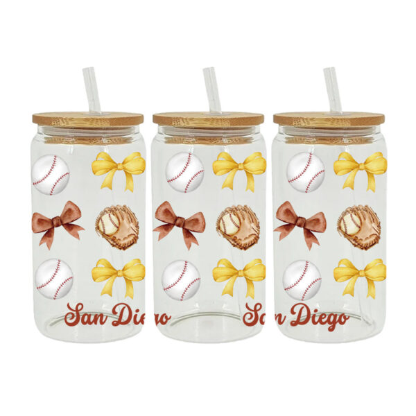 Wholesale Cartoon Cute Soccer Baseball Series 16oz Cup UV DTF Wraps