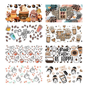 Wholesale Uv Transfer Sticker Glass Cup Crystal Label Crystal Sticker Cross-Border Exclusive for 16oz Glass Cup Special Sticker 23Cmx11Cm