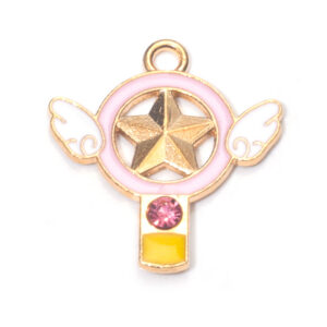 1 pink fairy wand oil drop pendant