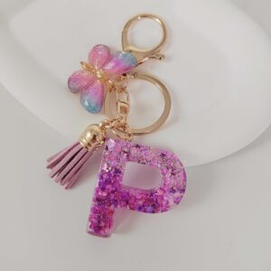 Purple letters-p / Purple letter keychain pendant