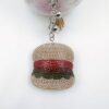 Wholesale Velvet Diamond Cartoon Keychain Diamond Hamburger Hot Dog Keychain Leather T