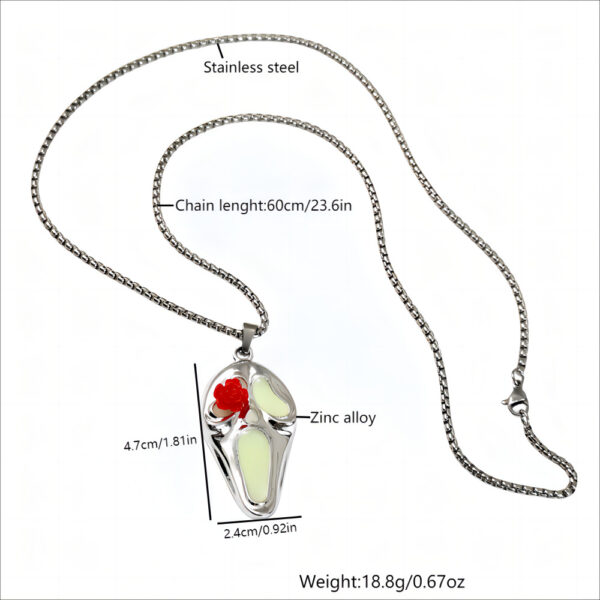 Wholesale Halloween Personality Skull Pendant Single Eyesed Mask Necklace