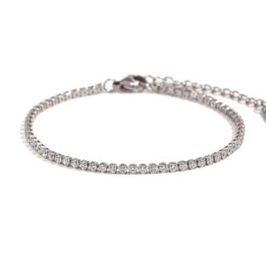 2mm zircon chain bracelet-Silver