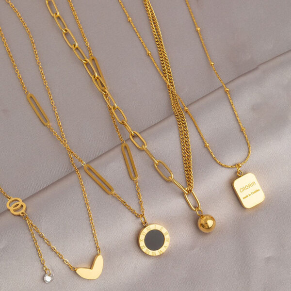 Wholesale Gold Titanium Steel Necklace for Women, Non-Fading