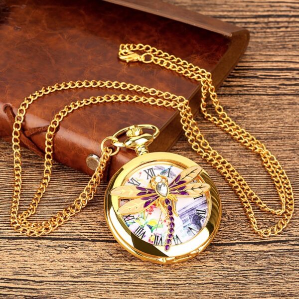 Wholesale Dragonfly Retro Roman Digital Pocket Watch