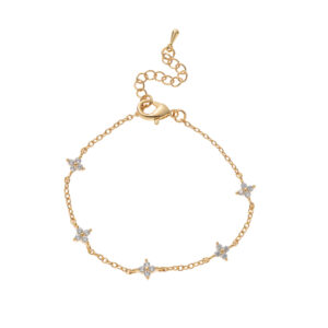 Five small flower bracelet-gold