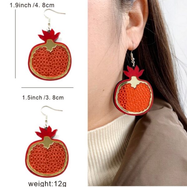 Wholesale Acrylic fruit vegetable Dragon Fruit earrings
