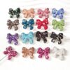 Wholesale 10pcs Colorful diamond clay butterfly bow ribbon with vertical hole beads