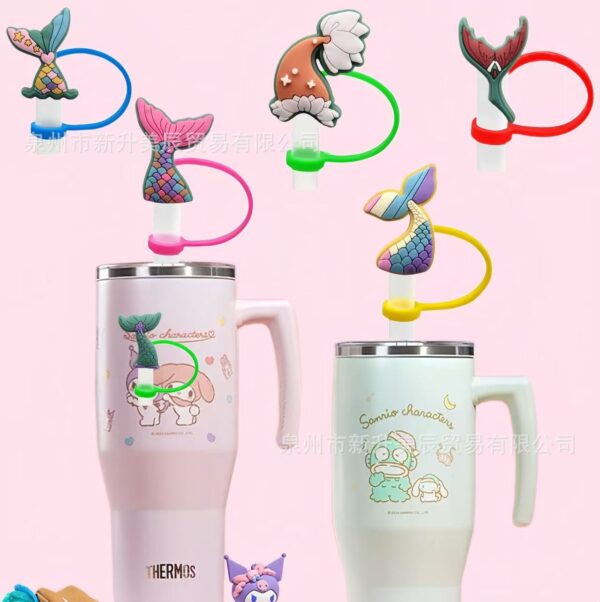 O1CN01g8JhWQ271938HRcvD_2213236817736-0-cib Wholesale Cute Mermaid Cartoon Silicone Straw Cap