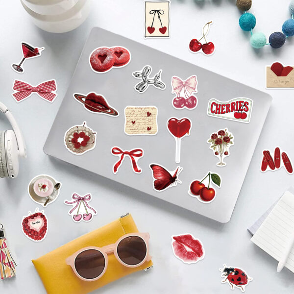 Wholesale 50pcs Cartoon Cherry Blossom Girl Waterproof Vinyl Stickers